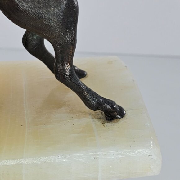 Metal Rearing Horse Bookend With Marble Base Western Equestrian Decor - Picture 8 of 8